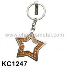 KC1247 - Star With Crystal Metal Key Chain